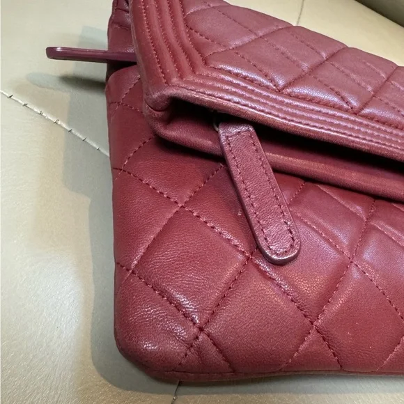 Sold ❌ Chanel Le Boy soft fold over CC clutch bag lambskin - Picture 10 of 13